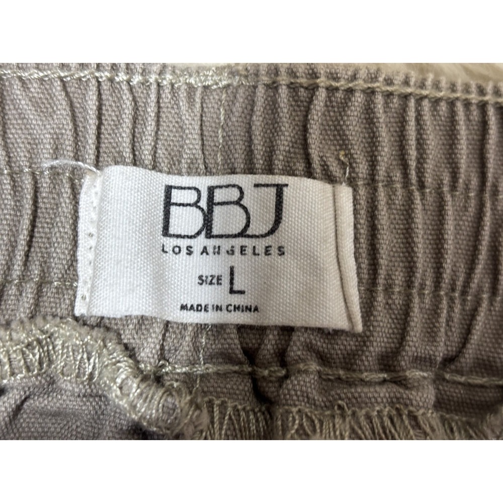 BBJ Los Angeles Cargo Pants L Khaki Utility Jogger Hem Streetwear Y2K - Picture 7 of 8